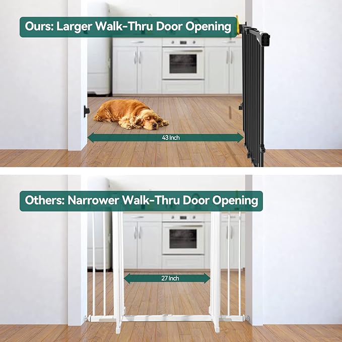 Babelio Baby Gate for Stairs & Doorways, 26-43" W 34" H Extra Tall| No Bottom - Image 5