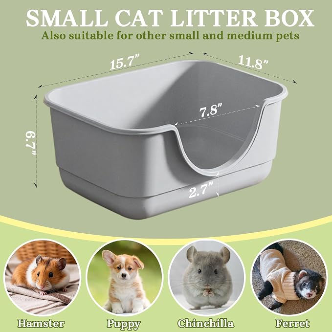 Low Entry Small Litter Box for Kittens, Kitty Plastic Litter Boxes, Open Top - Image 5