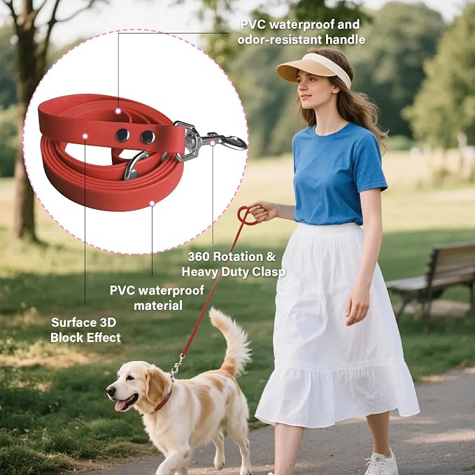 4.2FT Dog Collar and Leash Set, PVC Waterproof Adjustable Odor Proof Pet - Image 7