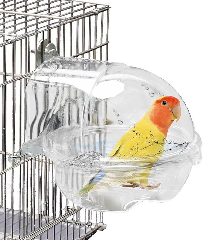 kathson Bird Bath Box for Cage Parakeet Bath Tub Parrot Hanging Bathtub Cube by kathson