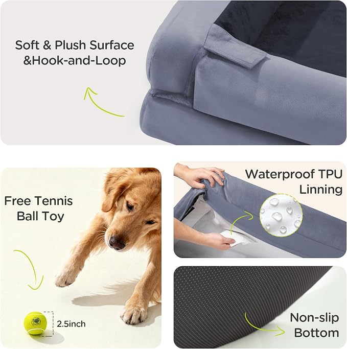 Orthopedic Dog Beds for Large Medium Dogs, Big Waterproof Memory Foam Pet Couch - Image 6