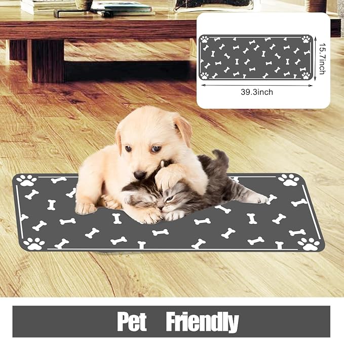 Large Pet Feeding Mat, Absorbent Quick Dry Dog Mat - Image 3