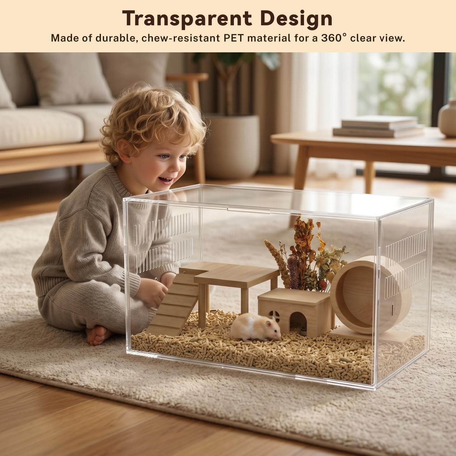 STILLCOVE Transparent Hamster Cage, 2-Tier - GlobalHabitat Supply