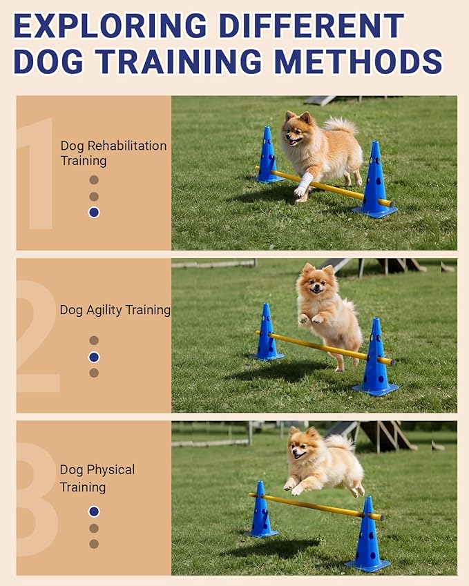 Dog Agility Course Backyard Set, Dog Agility Hurdle Cone Set - Image 3