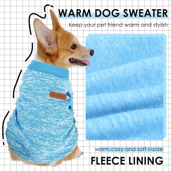 3 Pack Dog Sweaters for Small Dogs Girl Boy Winter Fleece Clothes Warm Soft Dog - Image 2