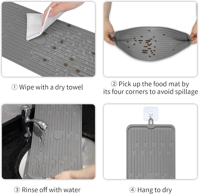 Ptlom Pet Placemat for Dog and Cat, Mat for Prevent Food and Water Overflow - Image 7