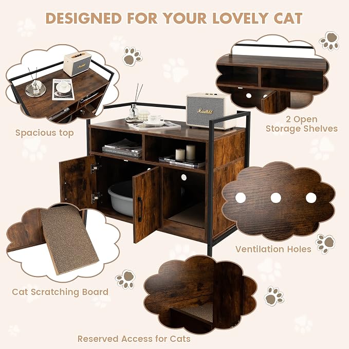 Giantex Cat Litter Box Enclosure - Image 4