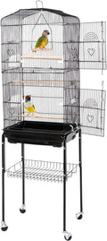 ZENY 63.4 Inch Bird Cage, Rolling Wrought Iron Parrot Cage by ZENY