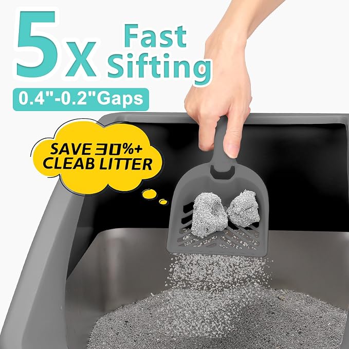 2 Pack Stainless Steel Litter Box | XL Enclosed Cat Litter Boxes - Image 7