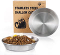 2-Pack Stainless Steel Cat Food Bowls, Shallow Whisker-Friendly Non-Slip by OriginalDesignbyPetLovers