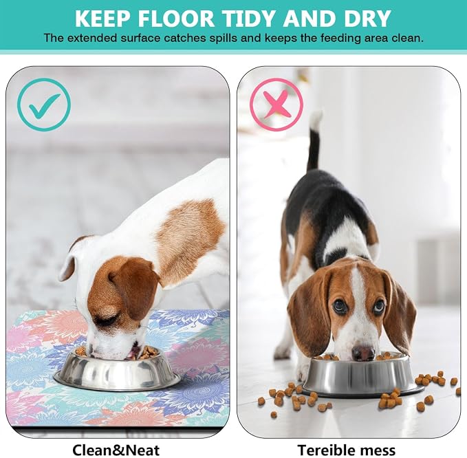 Pet Feeding Mat for Floors Waterproof Dog Mat for Food and Water Absorbent - Image 5