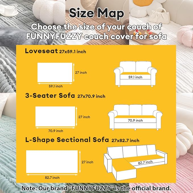 FUNNY FUZZY Pet Couch Covers for Sofa, Flannel Dog Couch Cover for Dogs Washable - Image 5