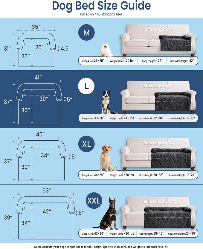 Calming Large Dog Bed for Couch, 41 x 37 inch Removable Couch Cover for Dogs - Image 5
