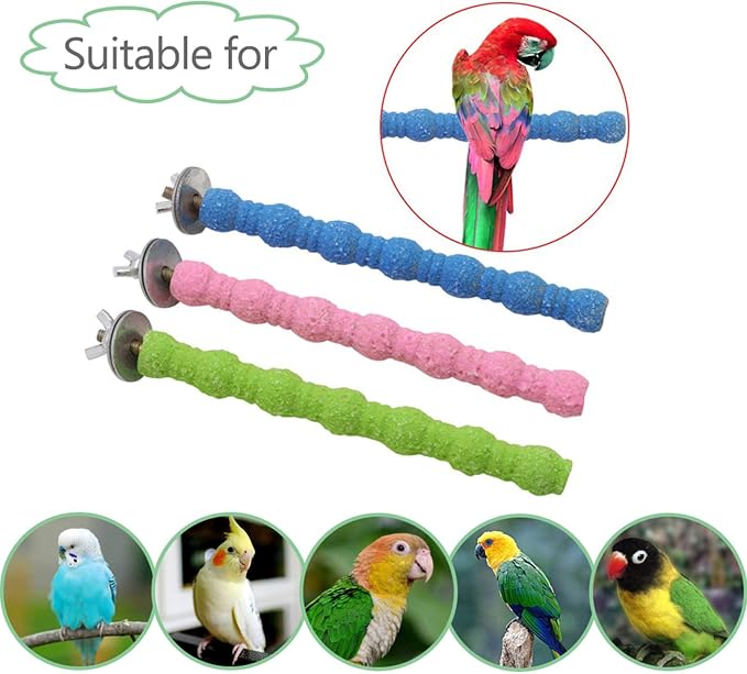 kathson 5 PCS Bird Perch Parrot Stand Cage Accessories Natural Wooden Stick Paw - Image 7