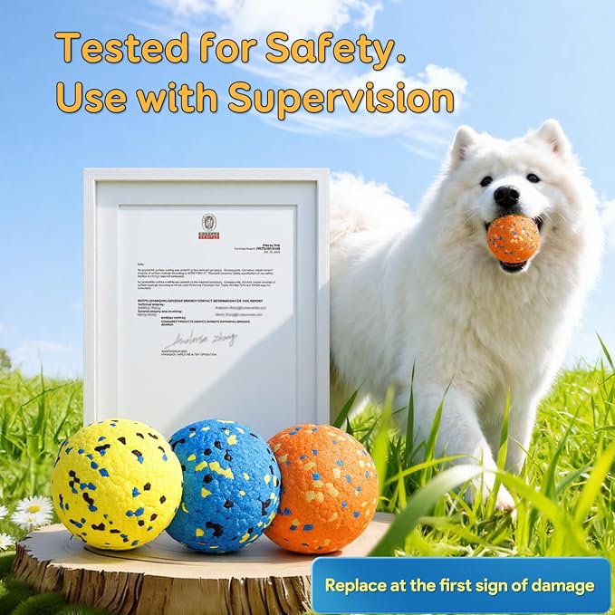 Dog Balls Tennis Ball for Aggressive Chewers, Dog Bouncy Balls Chew Toys Water - Image 9