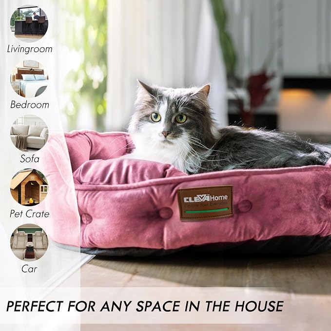 ClevaHome Cat Dog Bed for Small Pets up to 15lbs - Image 3
