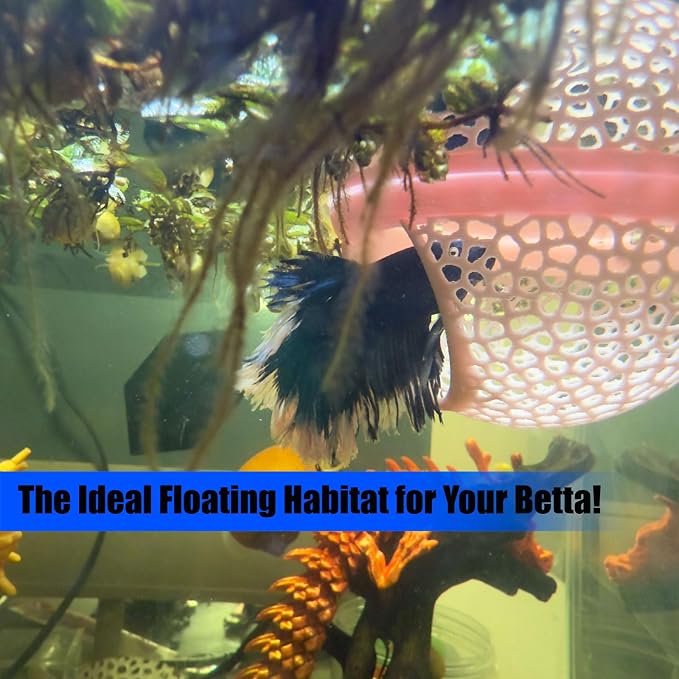Fish Tank Floating Betta Hide，Betta or Shrimp Burrows and Hammock, Fish and - Image 5