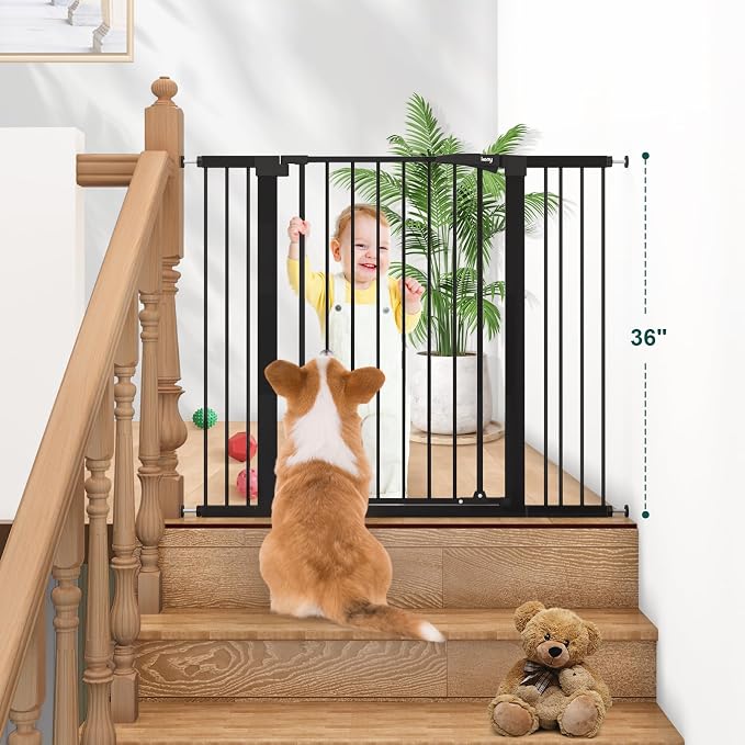 keny 36" Extra Tall Baby Gate for Doorways, Fits Openings 29.7" to 46" Wide - Image 2