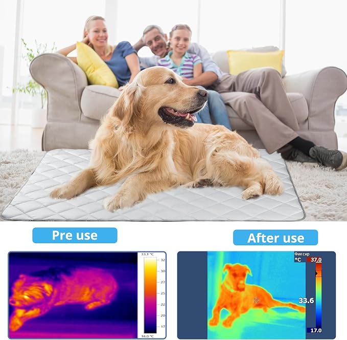 Dog Cooling Mat, Washable Dogs Cats Pet Non-Toxic Cooling Pads Summer Sleeping - Image 2