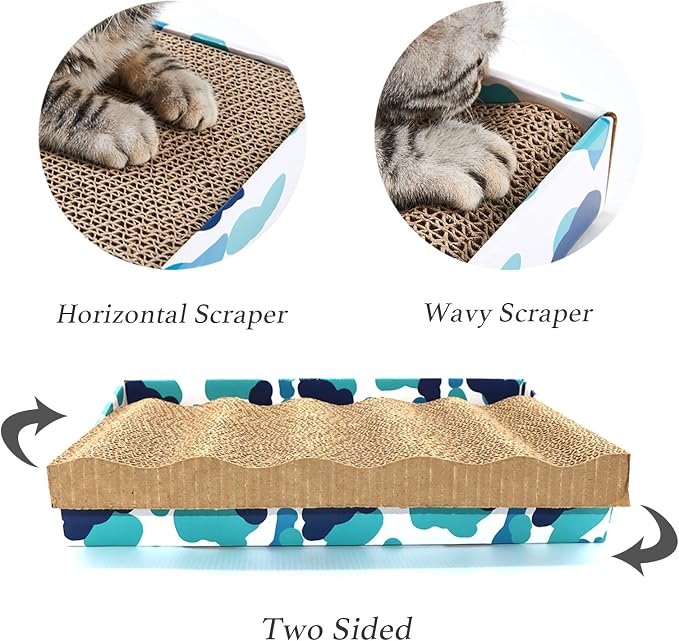 PEEKAB Cat Scratcher Cardboard Reversible Scratching Board Kitty Corrugated - Image 2