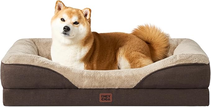 EHEYCIGA Orthopedic Dog Bed for Medium Dog, Waterproof Liner & Washable by EHEYCIGA