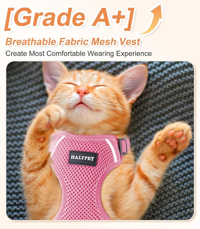 Halypet Cat Harness and Leash Set Escape Proof Soft Adjustable Cat Leash - Image 2