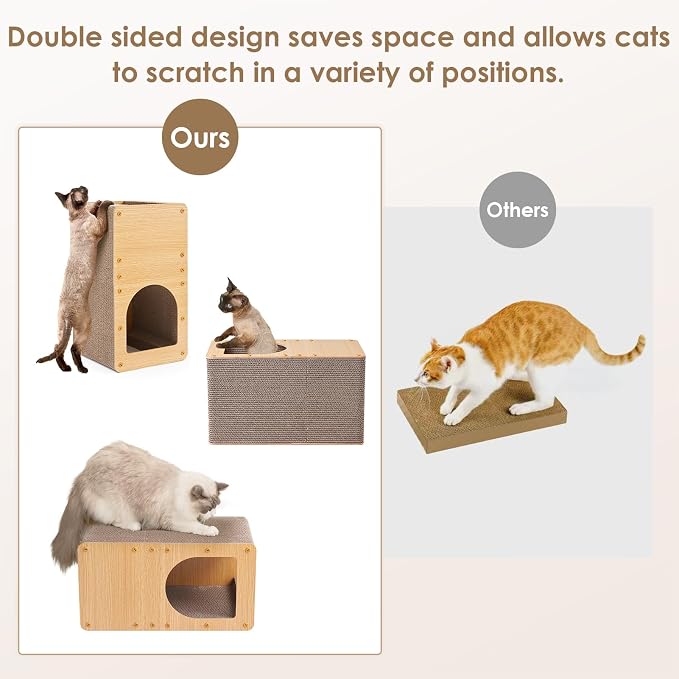 EHEYCIGA Cardboard Cat Scratcher House, 20-Inch Corrugated Cat Scratcher - Image 4
