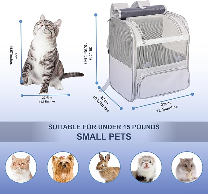 Pesen Cat Backpack Carrier, Breathable & Foldable Pet Carriers - Image 6