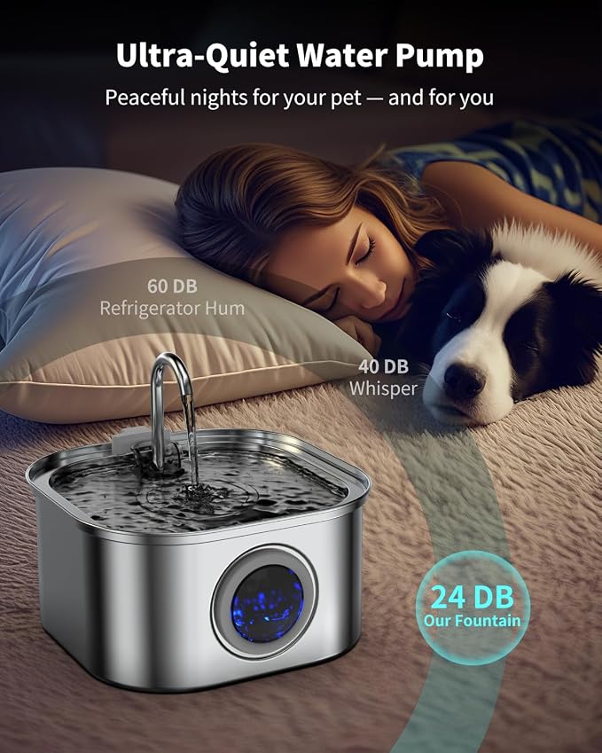 Cat Water Fountain Stainless Steel, 3.2L/108oz Cat Fountain - Image 4