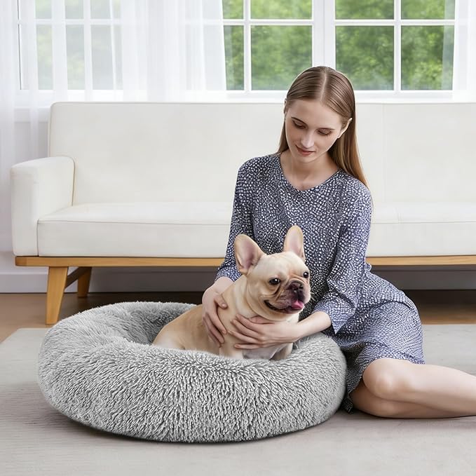 MIXJOY Calming Cat Beds for Indoor Cats, Fluffy Small Cat Cuddler Bed, - Image 8