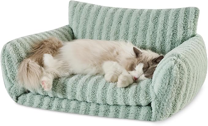 Hollypet Cat Bed Fluffy Plush Mutifuctional Double-Layer Soft Pet Couch by Hollypet