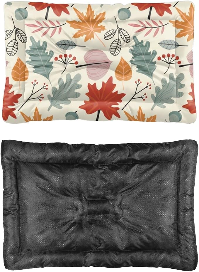 Colorful Leaf Seamless Dogs Beds Dog Bed Anti Slip Bed Mats by Unknown
