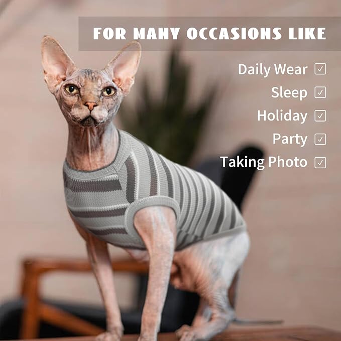 BRKURLEG Hairless Cats T Shirt, Cat Sweaters, Pullover Kitten Shirts, - Image 5