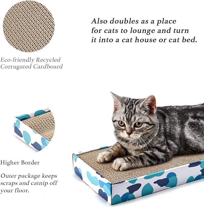 PEEKAB Cat Scratcher Cardboard Reversible Cat cat Scratch Pad Kitty Corrugated - Image 4