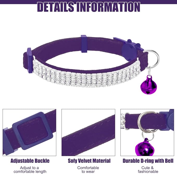 EXPAWLORER Soft Velvet Safe Cat Collars - Image 3