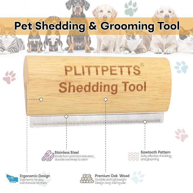 Dog Brush for Shedding, Deshedding Grooming Tool for Dogs, Cats & Horses - Image 4