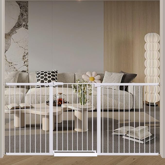 Fairy Baby 38" Extra Tall Dog Gates Indoor, 81.9"-84.6" Extra Wide Baby Gates by FairyBaby