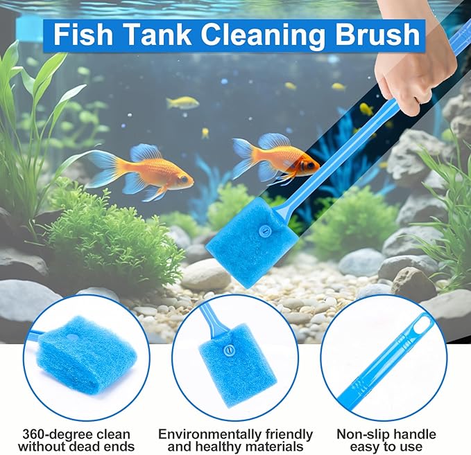 Fish Tank Cleaner, Aquarium Cleaning Tools Set of 3 Pieces, Include Algae - Image 3