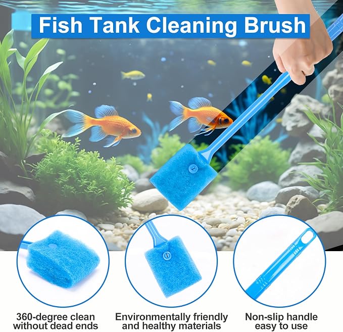 Fish Tank Cleaning Kit Set of 4 Pieces, Aquarium Siphon Algae Scraper Aquarium - Image 4