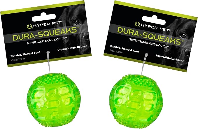 Hyper Pet DuraSqueak Dog Ball Toy, Interactive, Dog Balls by HyperPet