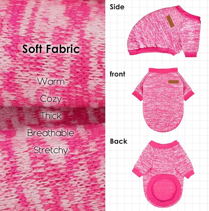 1 Pc Dog Sweaters for Small Dogs Girl Boy Winter Fleece Clothes Warm Soft Dog - Image 4