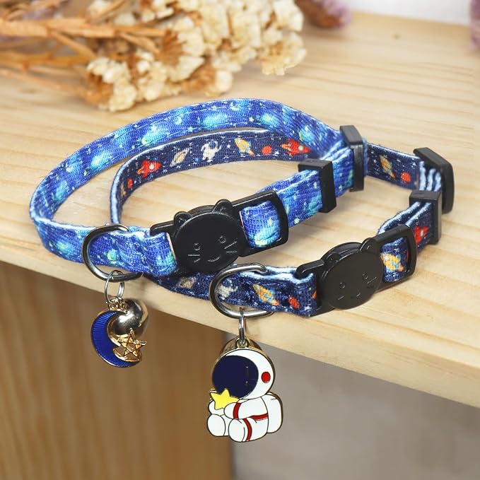 Cat Collar Breakaway, 2 Pack Cotton Cats Collars - Image 3