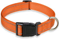 Reflective Dog Collar with Buckle Adjustable Safety Nylon Collars by BOOMIBOO