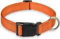 Reflective Dog Collar with Buckle Adjustable Safety Nylon Collars by BOOMIBOO