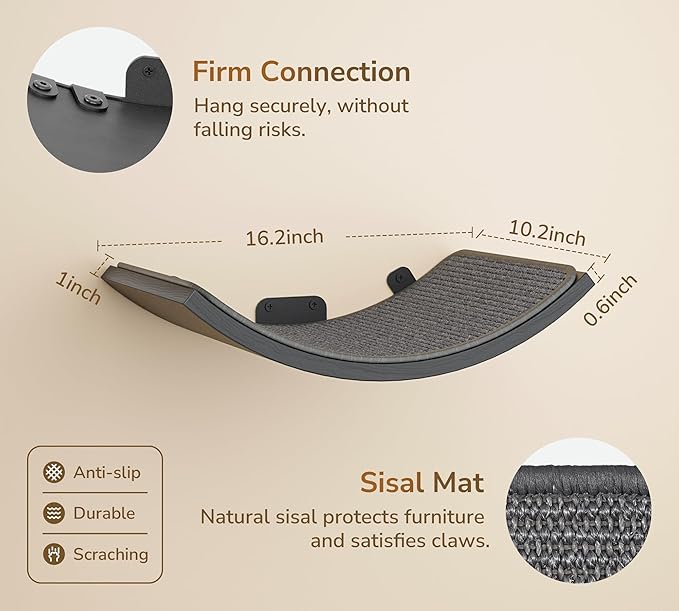 Wall Mounted Curved Cat Hammock - Image 5