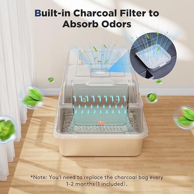 FURTIME XXXL Extra Large Stainless Steel Litter Box - Image 7