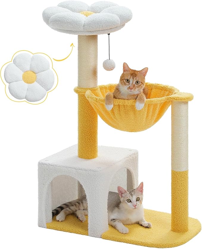 Cute Cat Tree with Flower Top Bed by MUTTROS