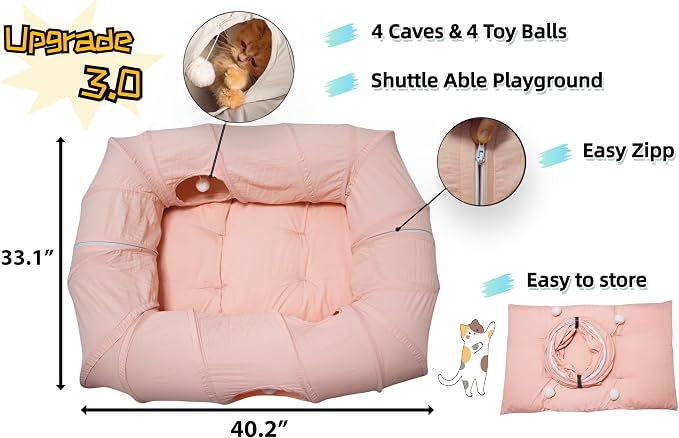 XxingSheep 4 Ways Shuttled XL Cat Tunnel Bed - Image 3