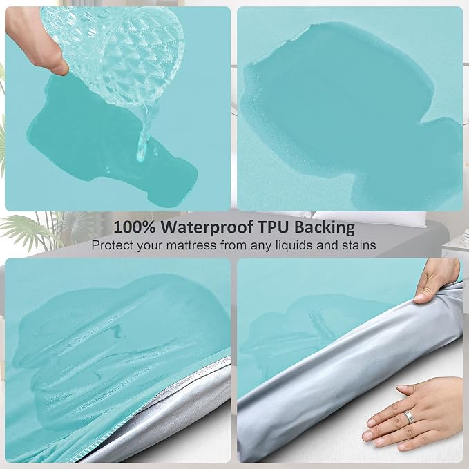 Twin Mattress Protector Waterproof, Fitted Sheet Style Breathable Mattress Cover - Image 3