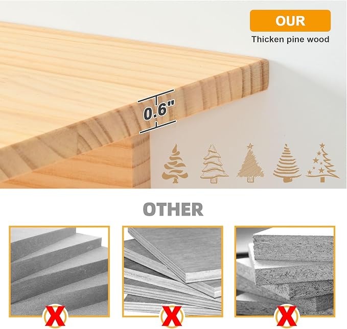 PETKABOO Cat Wall Shleves and Perches, Pine Wooden Cat Wall Furniture Climbing - Image 7